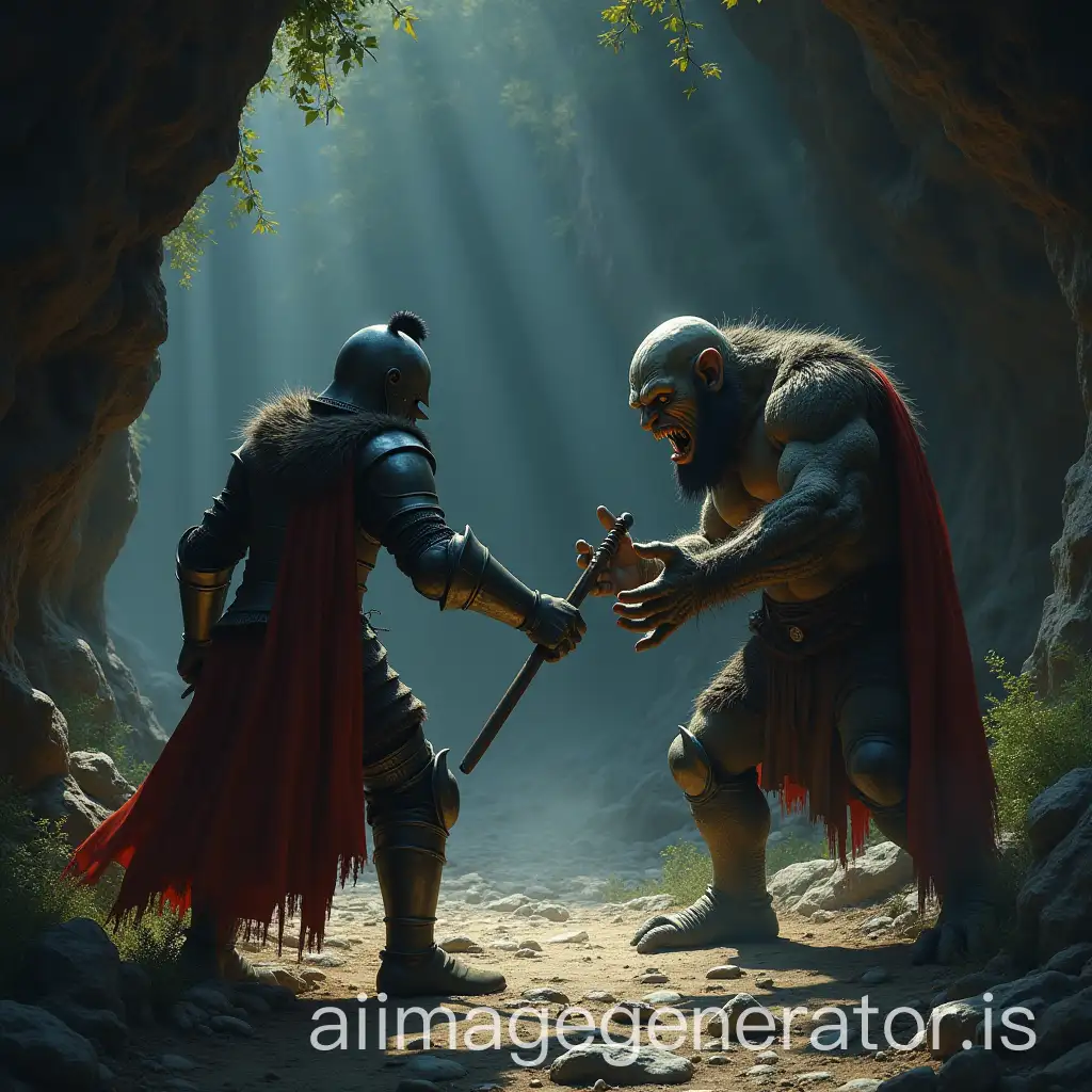 Knight-and-Man-BattlingAI-Art-Prompt-Expansion-a-Troll-in-a-Dark-Cave