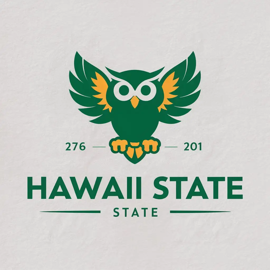 LOGO Design For Hawaii State Green Owl Vector Logo for Education Industry