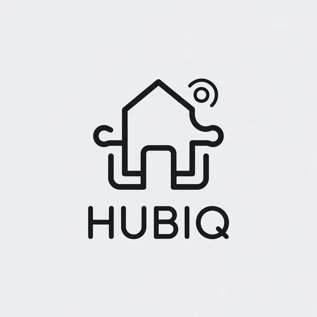 LOGO Design for HubiQ Smart Home Theme with Minimalist Style for Technology Industry