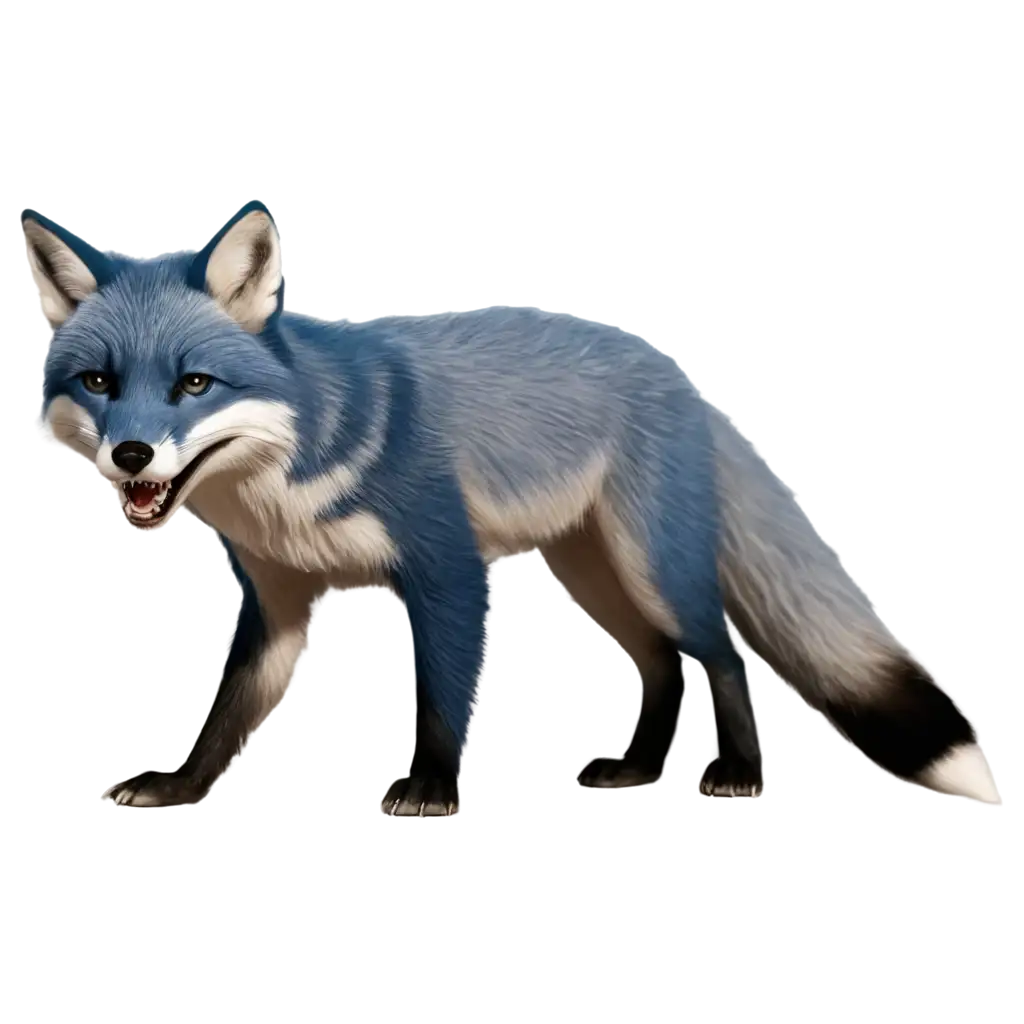 Realistic-Blue-Fox-PNG-Sharp-Teeth-Vivid-Detail