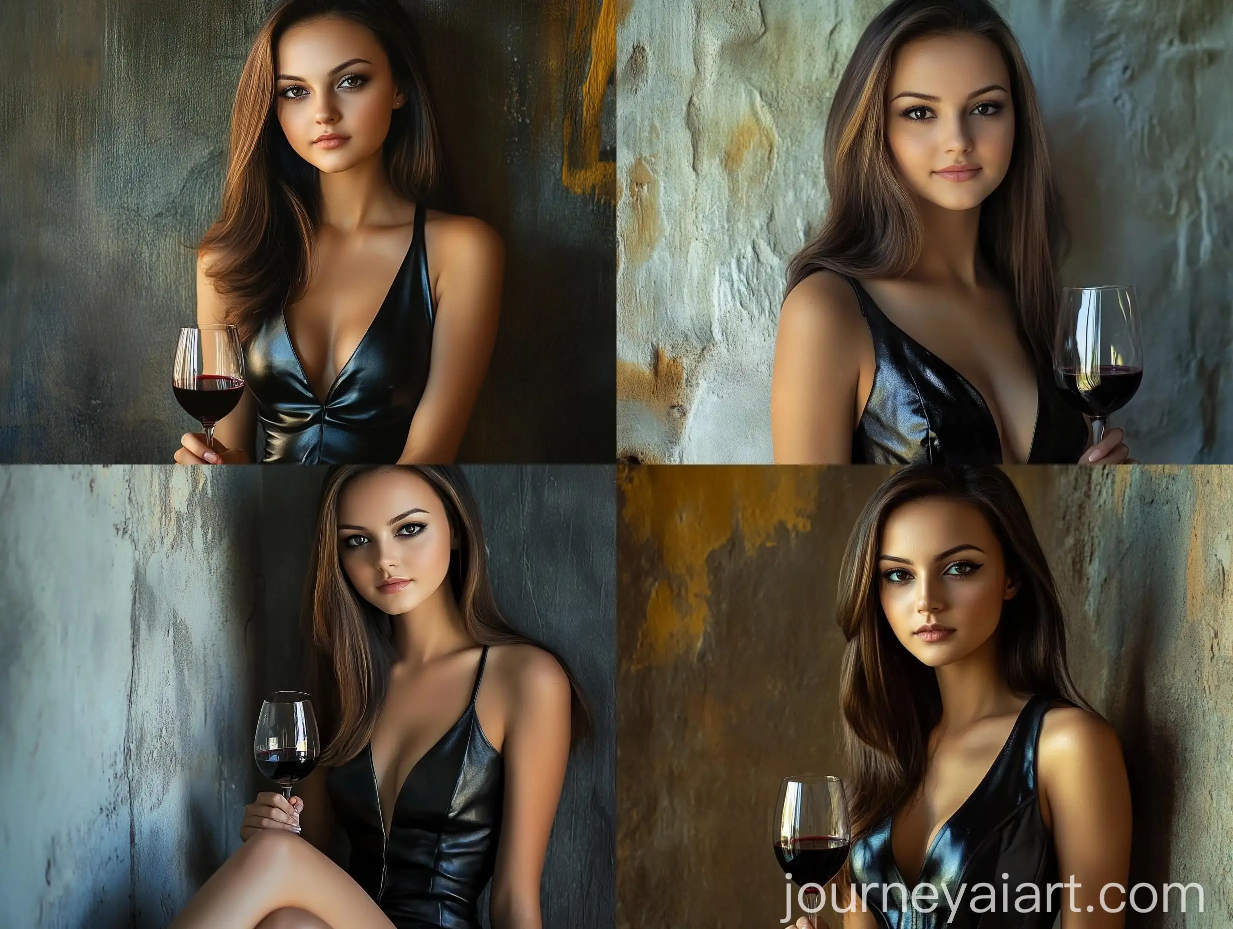 Portrait-of-Beautiful-Young-Woman-in-Summer-Dress-with-Red-Wine