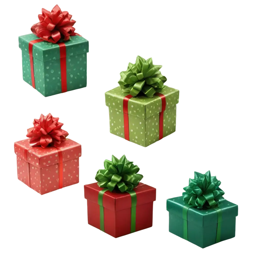 Red-Gift-Boxes-with-Green-Bows-PNG-Image-HighQuality-Transparent-Background-for-Holiday-Gift-Presentations