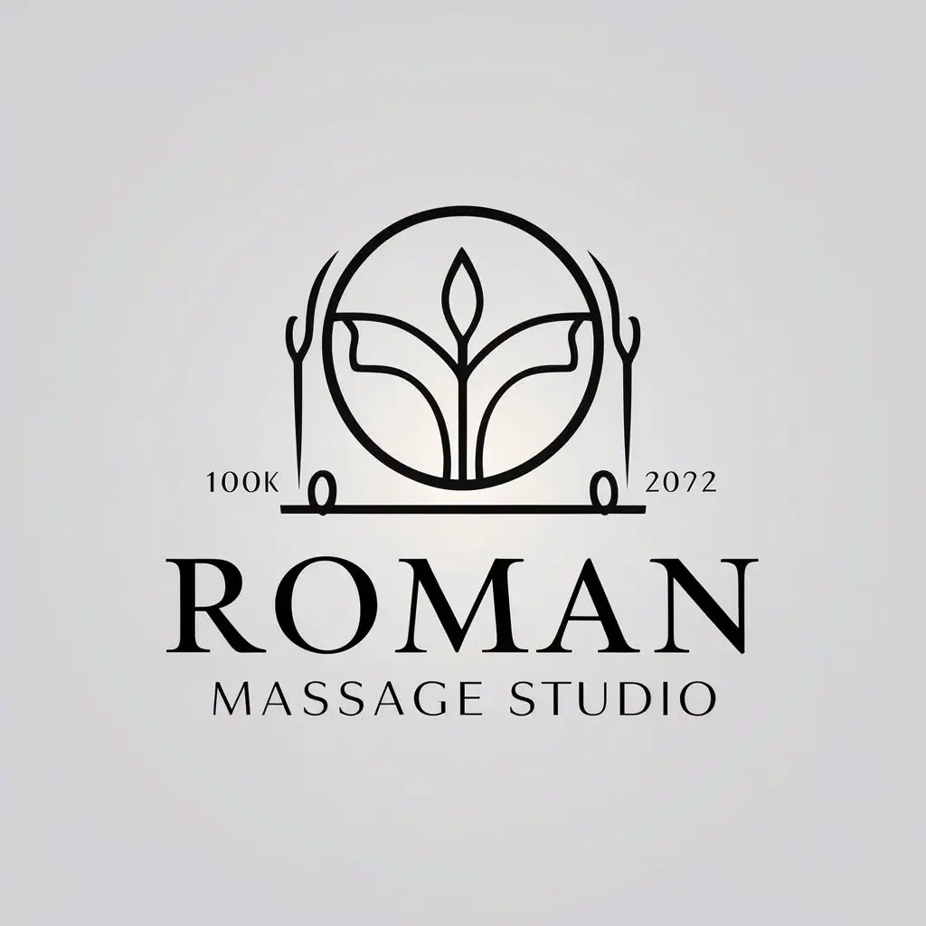 LOGO Design For Roman Massage Studio Moderate and Clear Background with Elegant Roman Inspired Elements