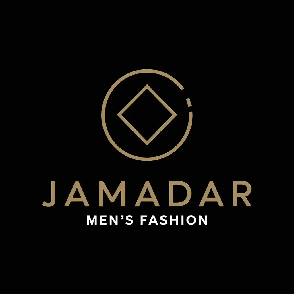 LOGO Design For JAMADAR Modern Geometric Symbol in Gold on Black Background for Mens Fashion