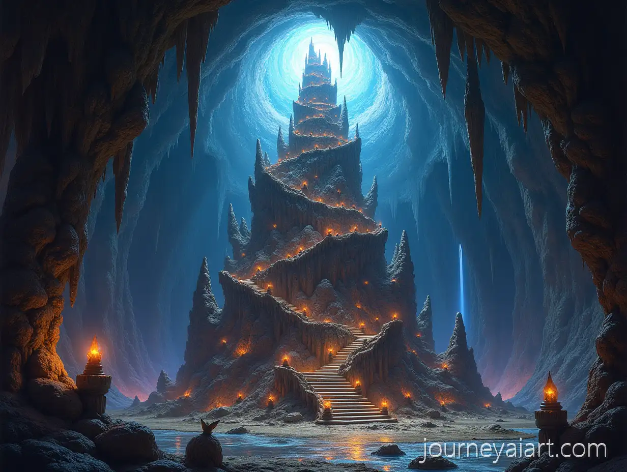 TopsyTurvy-Tower-of-Babel-Stuck-to-Cave-Ceiling-with-Crystal-Adornments