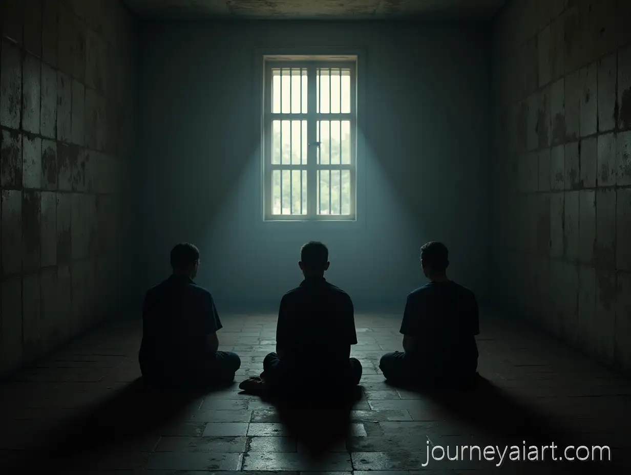 Three-Prisoners-Sitting-InsideAI-Image-Prompt-Expansion-a-Prison-Cell