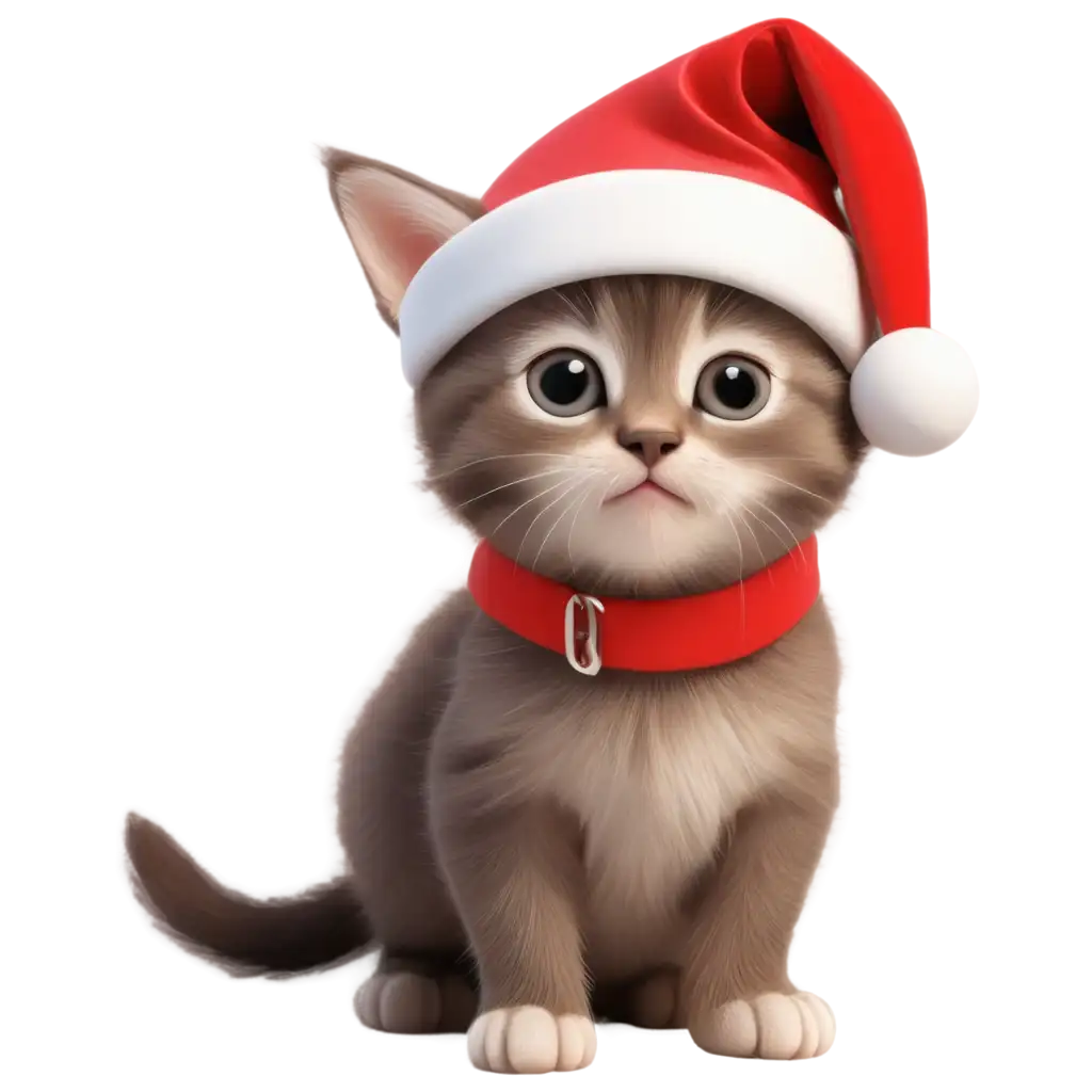 Adorable-Kitten-Wearing-Santas-Hat-HighQuality-PNG-Image-for-Holiday-Themes