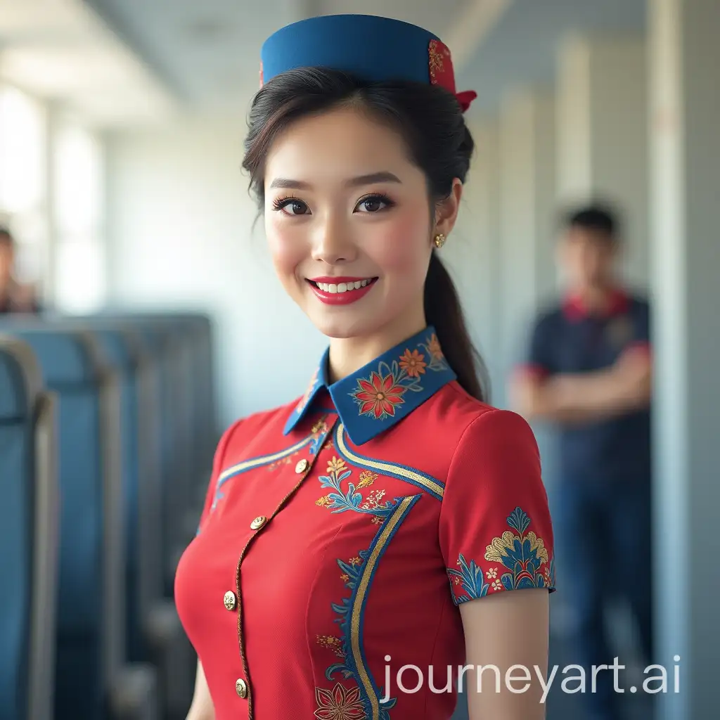 China-Eastern-Airlines-Flight-Attendant-in-Uniform