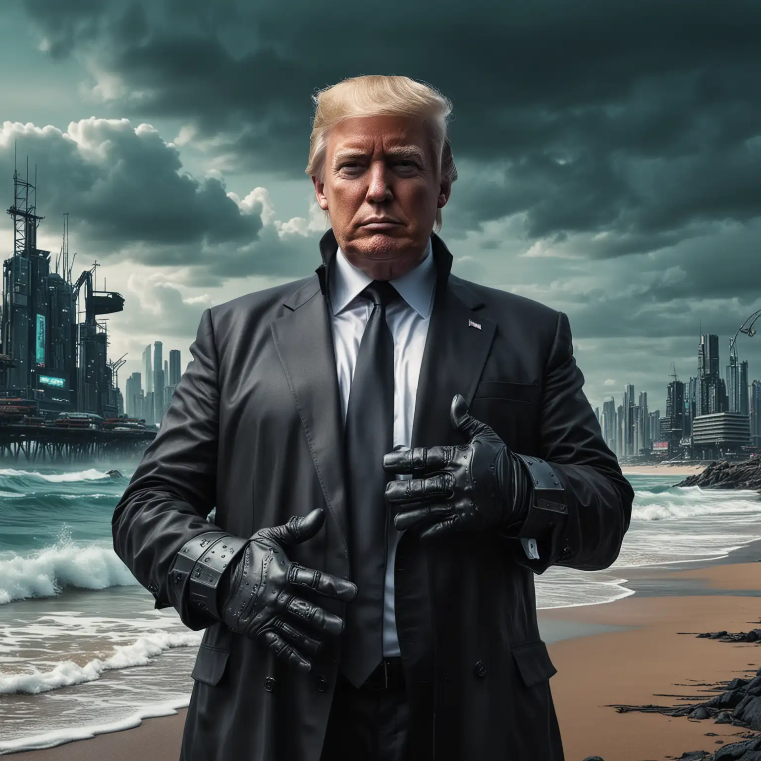 Donald-Trump-in-Cyberpunk-Style-on-a-Futuristic-Cyber-Beach