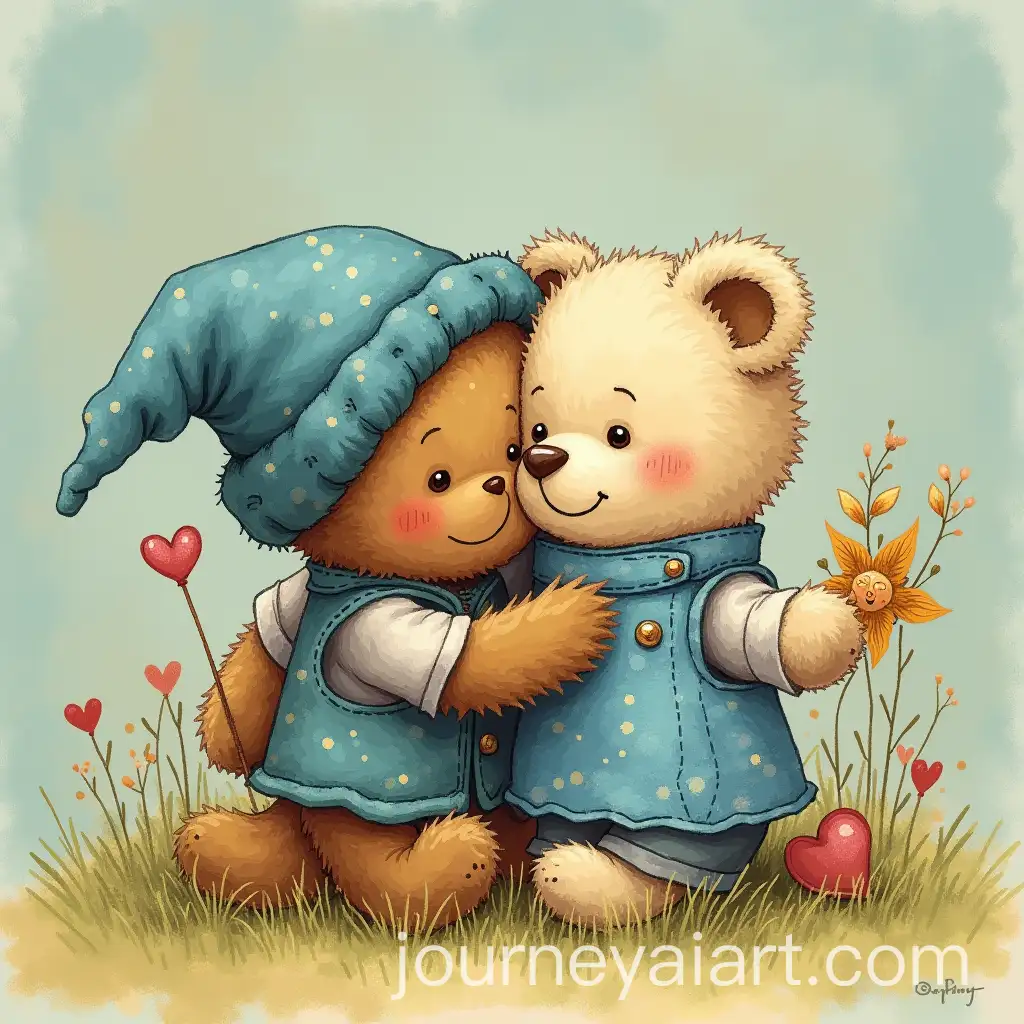 Tiny-Blue-Button-Named-Binky-Sewn-onto-Teddy-Bears-Vest-Bringing-Joy-and-Warmth