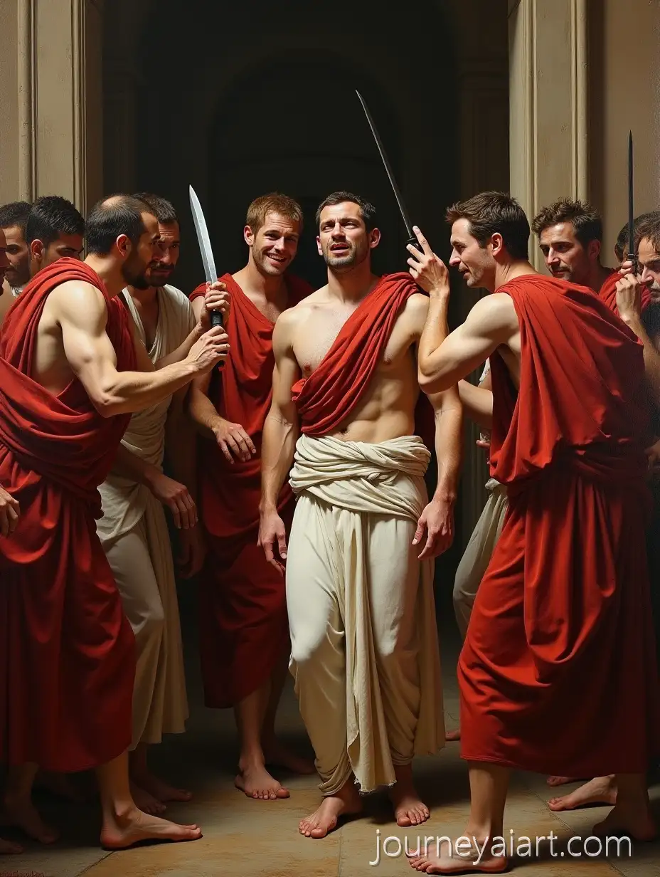 HyperRealistic-Oil-Painting-of-Julius-Caesar-Assassination-in-Roman-Senate