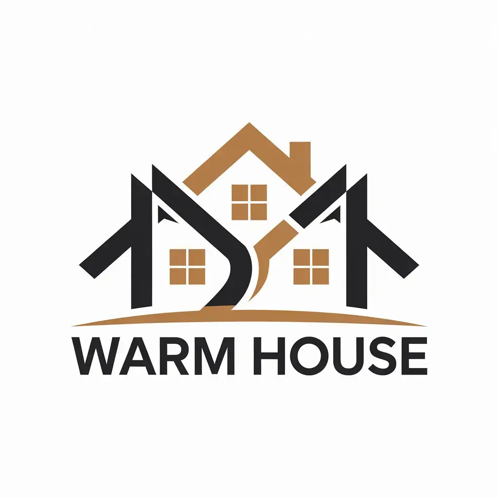 a vector logo design,with the text "Warm House", main symbol:House,Moderate,be used in Construction industry,clear background