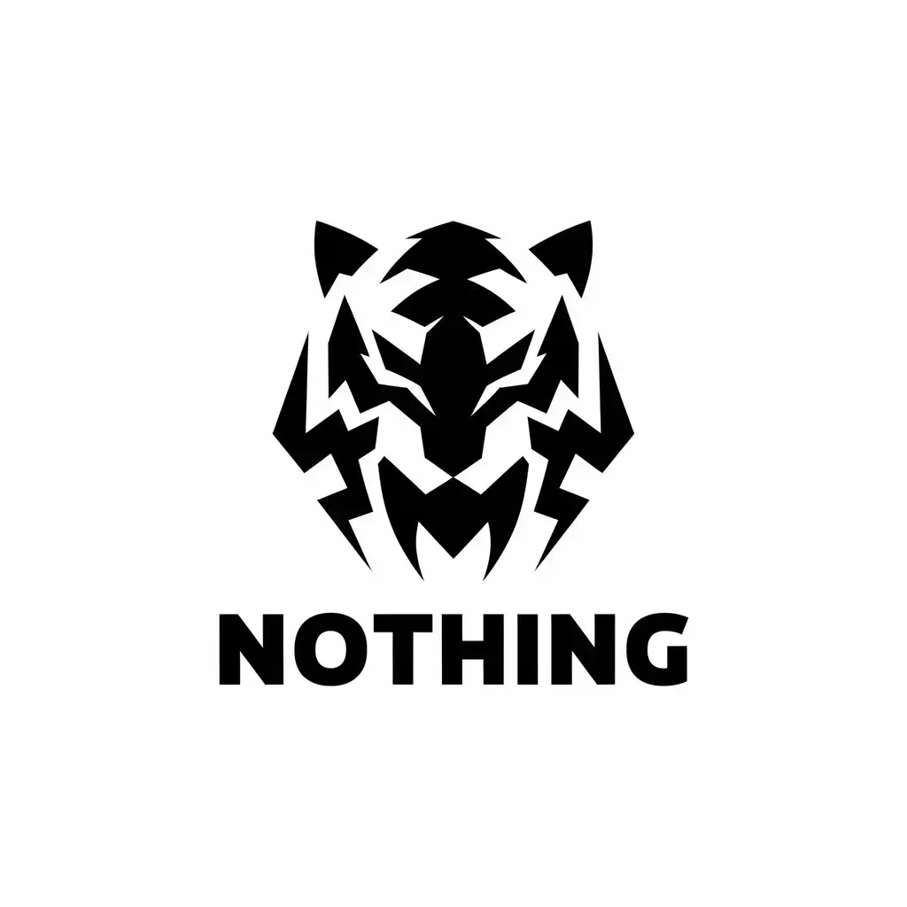 LOGO Design for Nothing Minimalist Evil Tiger with Sharpened Claws in Vector Style