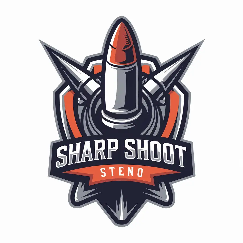 LOGO Design For Sharp Shoot Steno Bullet Symbol with a Clear and Complex Vector Design