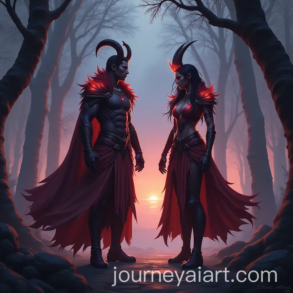 Tibian-Mages-Casting-Spells-in-a-Mystical-Twilight-Clearing