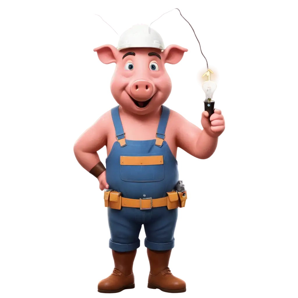 electrician pig with idea