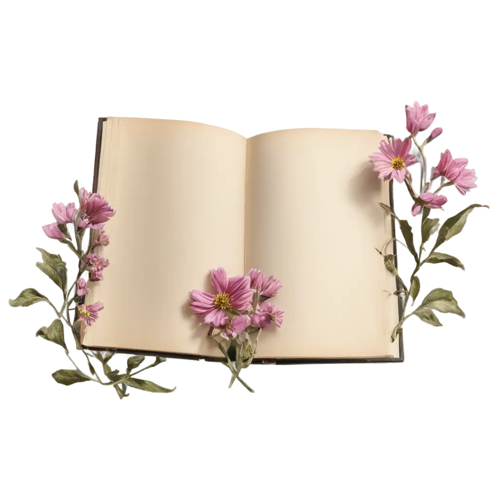 Open-Book-with-Flowers-PNG-Image-Perfect-for-Digital-and-Print-Projects