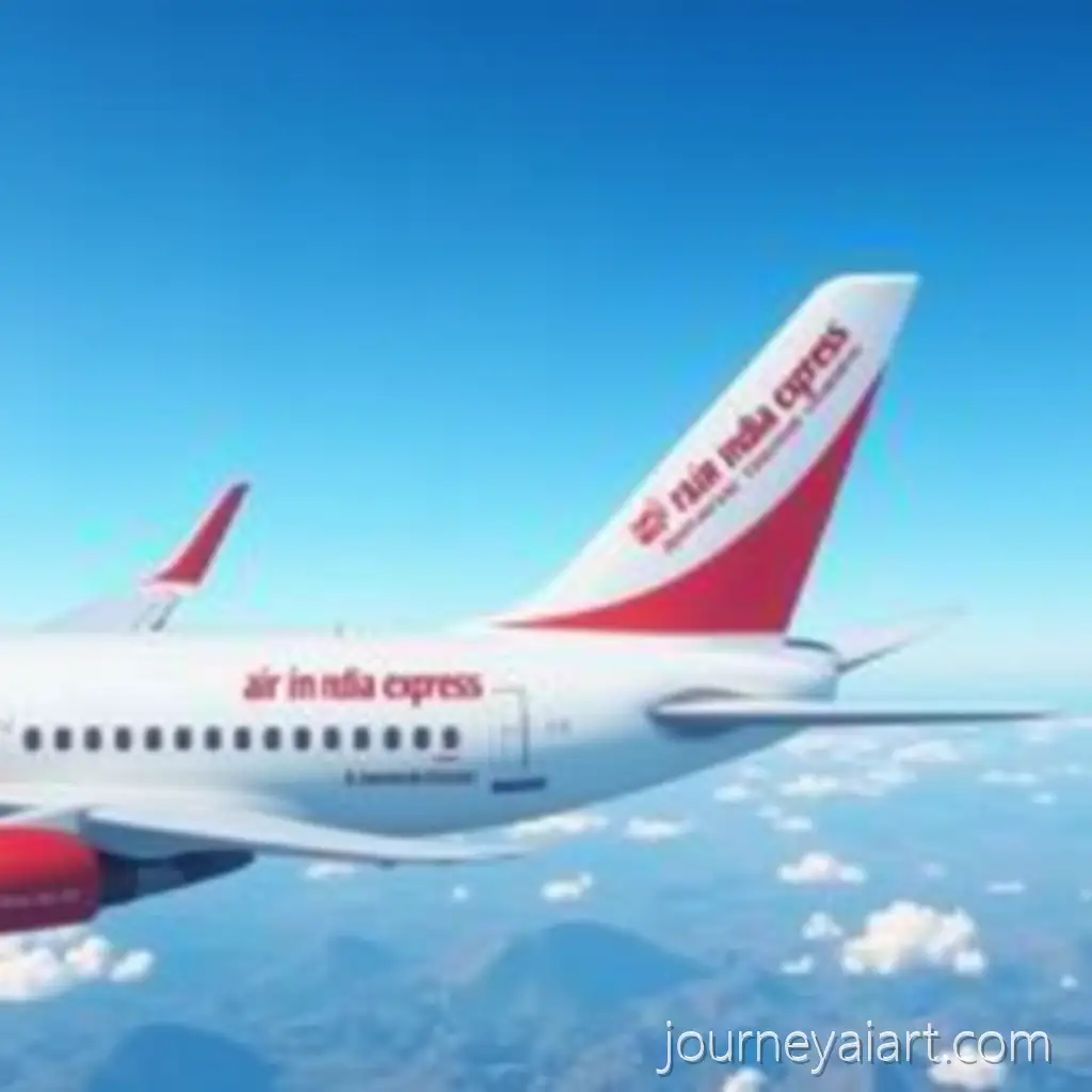 Air-India-Express-Aircraft-Tail-in-Front-of-Blue-Sky-with-Mountains