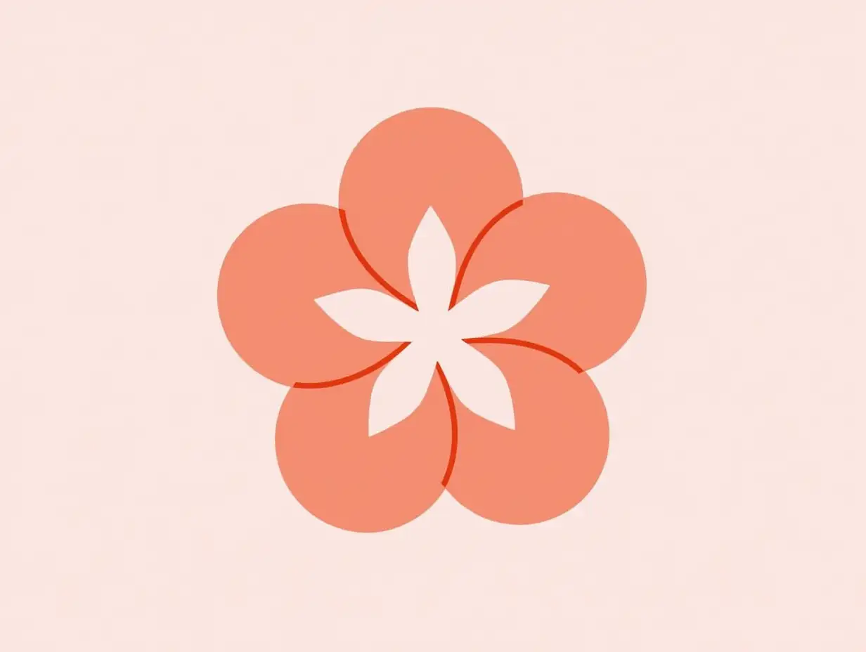 flowers, pink, orange colors, logo, vector image