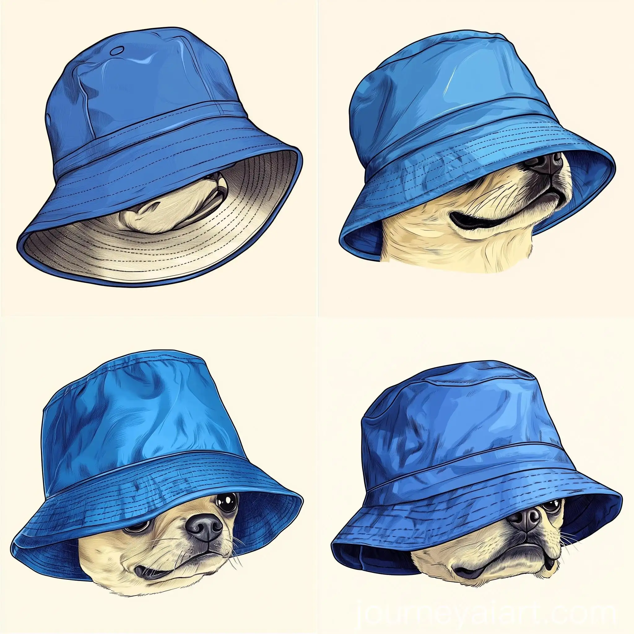 Blue-Bucket-Hat-Sketch-in-PNG-Format