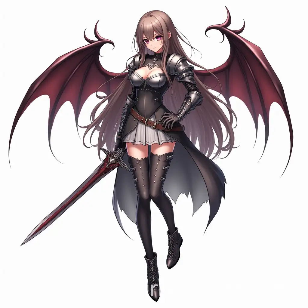 Anime-Vampire-Warrior-Girl-with-Sword-in-Medieval-Armor