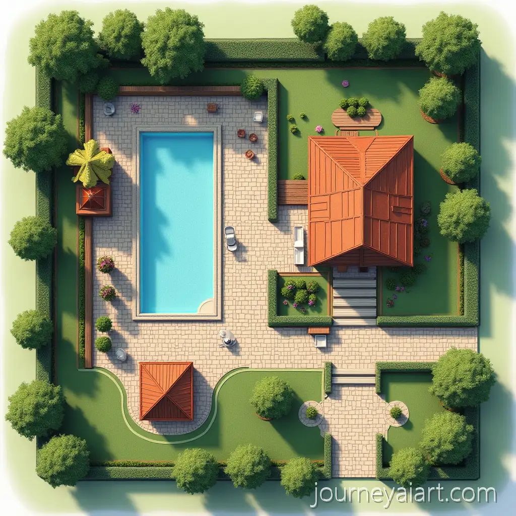 16Acre-Land-Plot-Construction-Plan-withConstruction-Plan-Visualization-House-Garage-Bathhouse-Guest-Houses-Pool-Green-Zone-and-Playground