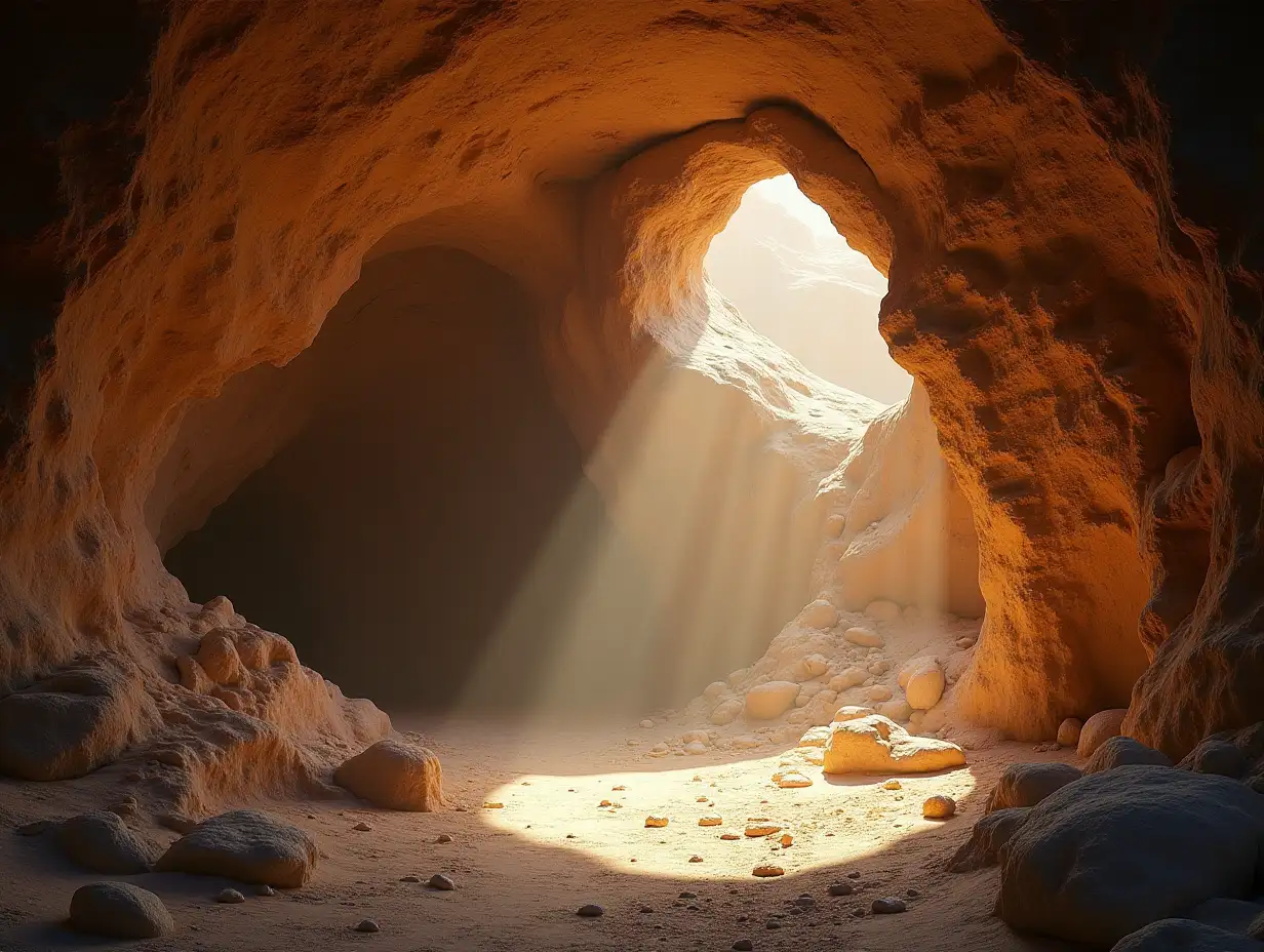 An image of the secret and desire of the prophet in the Hira cave