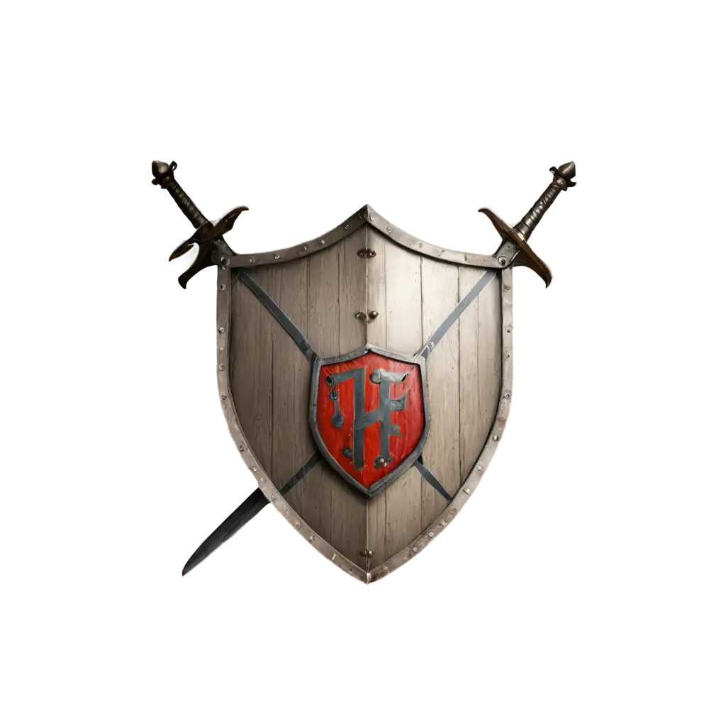 Medieval-Logo-PNG-Image-Photoreal-Shield-and-Sword-Design