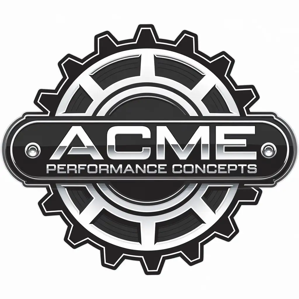 LOGO Design for Acme Performance Concepts Sprocket Symbol with Complex Detailing and Clear Background