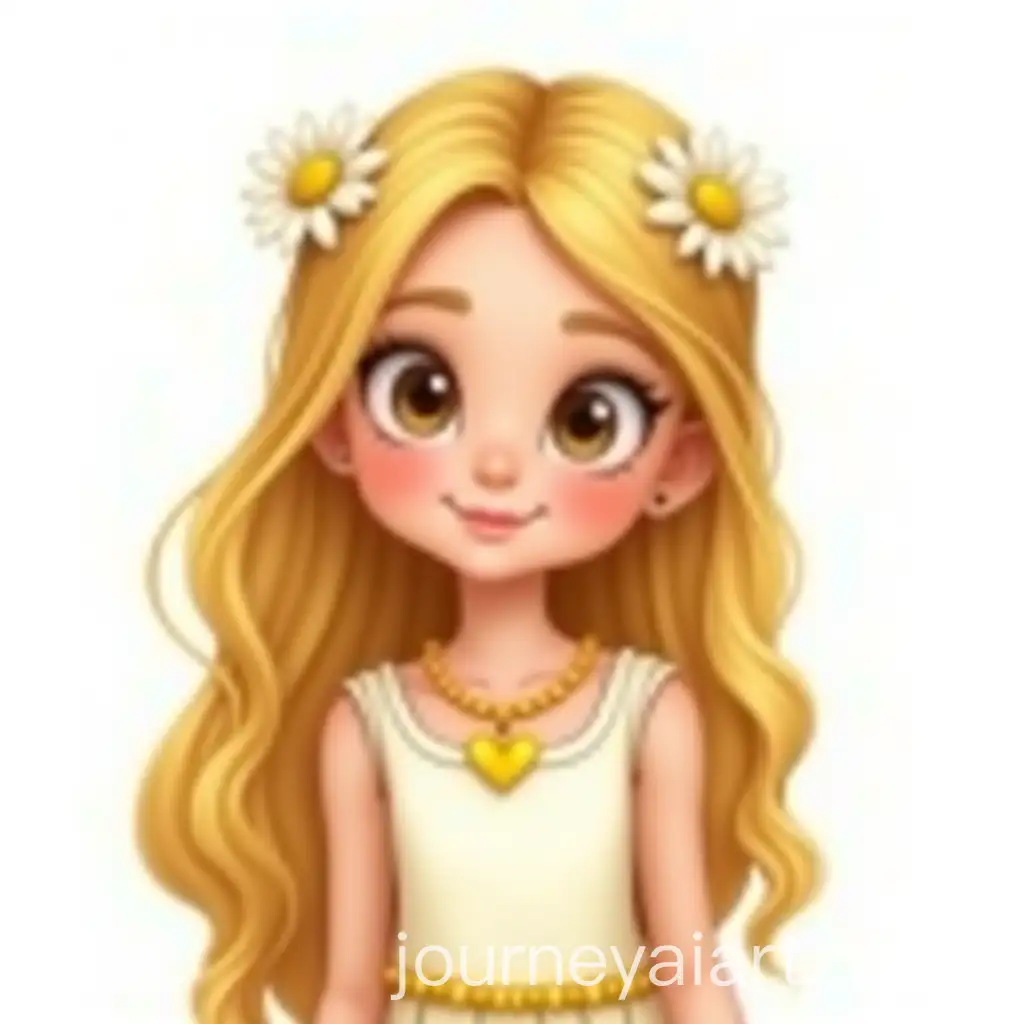 Young-Girl-with-Blonde-Hair-and-Daisy-Adornments-in-White-Dress