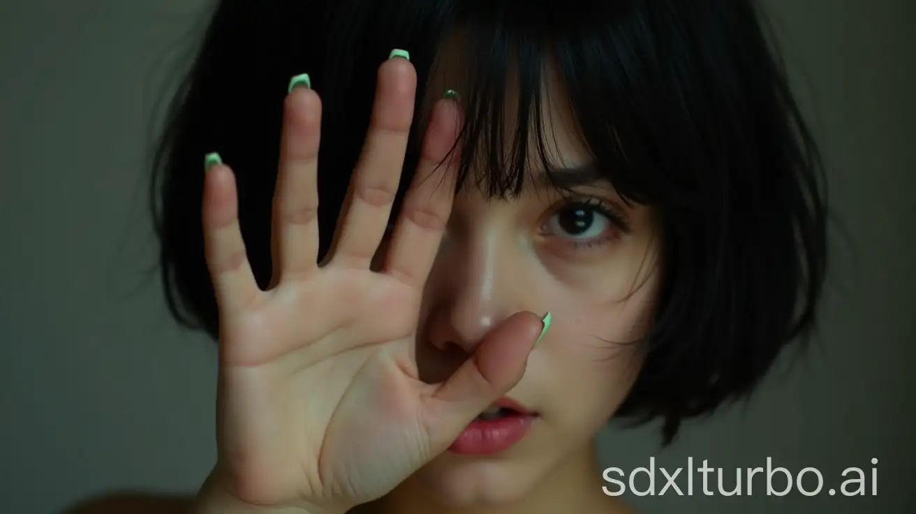 Intimate-Closeup-of-a-Young-Womans-Hand-and-Wet-Hair