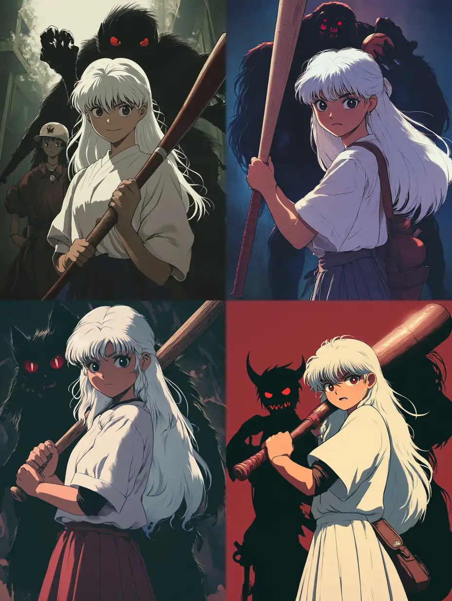Female-Character-with-White-Hair-and-Shadow-Demon-in-Vintage-Anime-Style