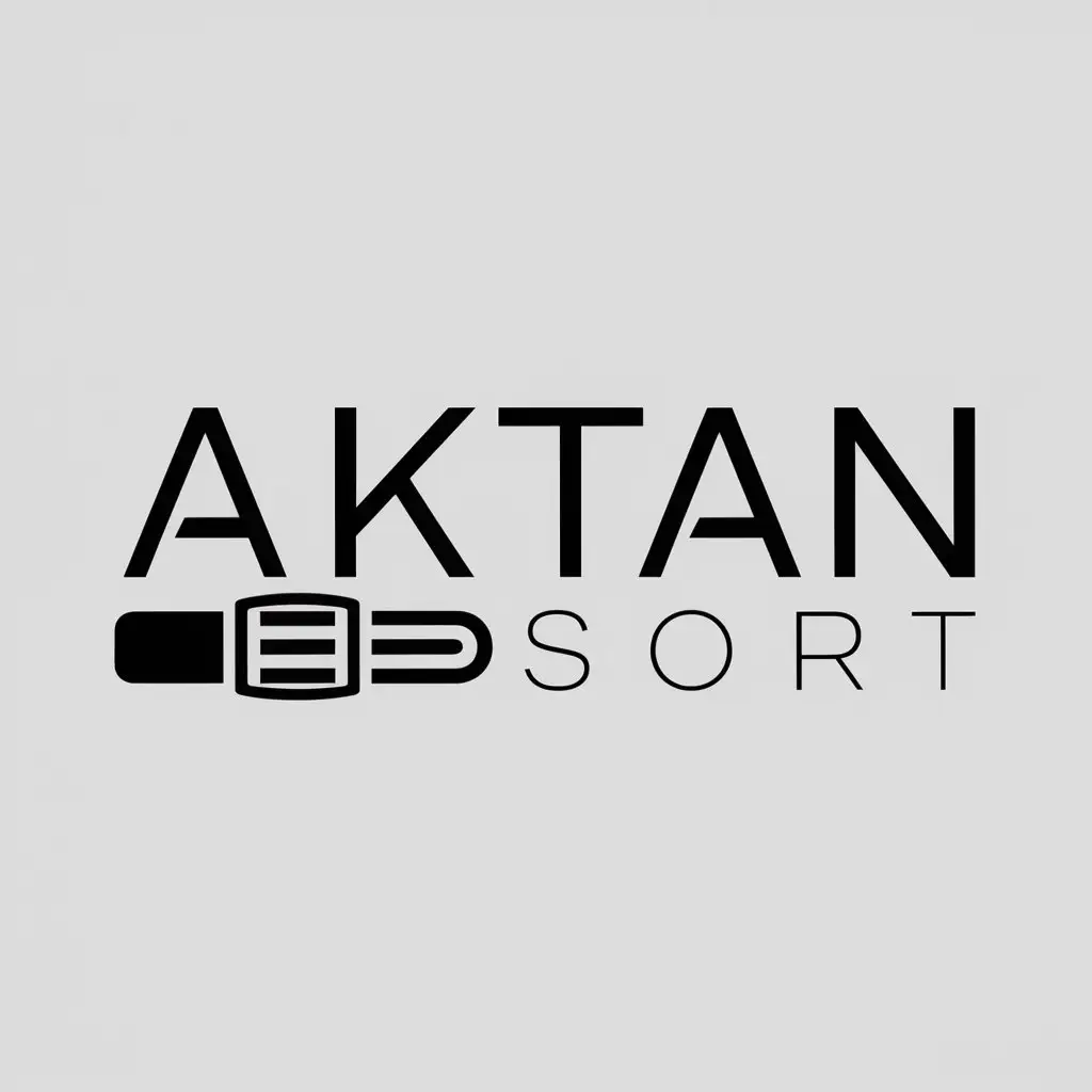 LOGO Design for Aktan Sport Minimalist Vector with Sporty Belt and Dumbbell Symbol for Fitness Industry