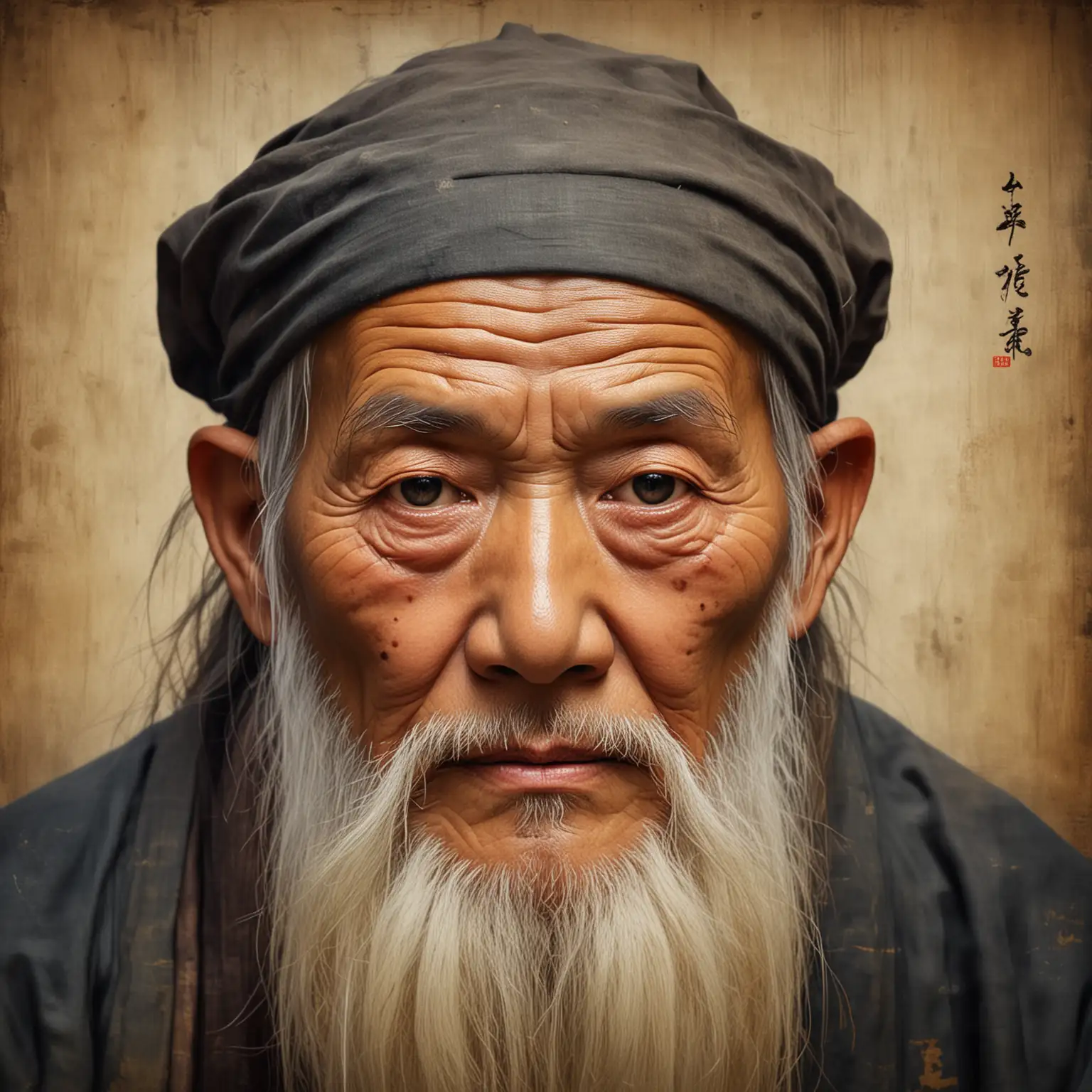 Wise-Face-of-an-Old-Daoist-in-Oil-Painting-Style