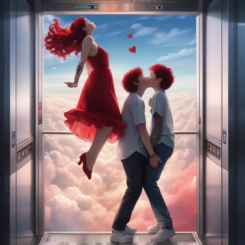 Passionate-Kiss-on-Rooftop-Elevator-Romantic-Couple-Moment