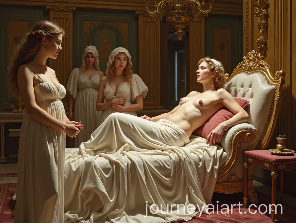 Graceful-Aphrodite-Surrounded-by-Servants-in-Luxurious-Marble-and-Gold-Apartment