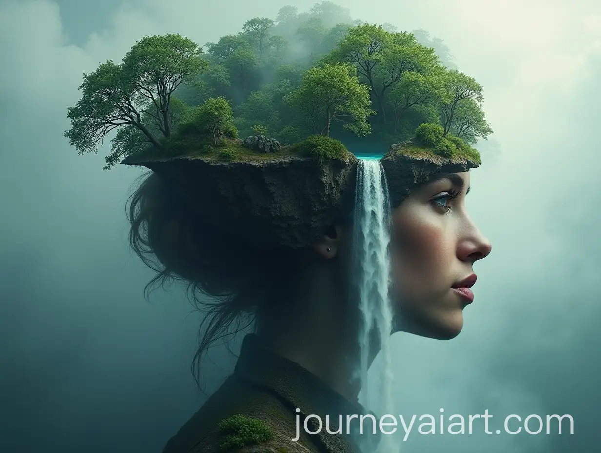 Surreal-Portrait-of-WomanAI-Art-Prompt-Expansion-Transforming-Into-Island-with-Waterfalls-and-Trees