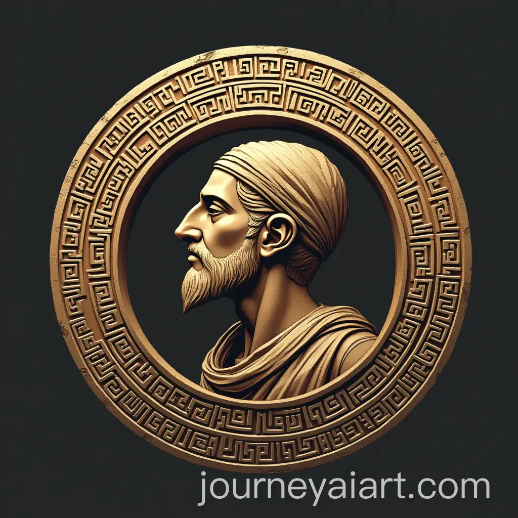 Medical-College-Graduation-Logo-Featuring-Hammurabi-Profile-with-Cuneiform-and-Third-Pulse