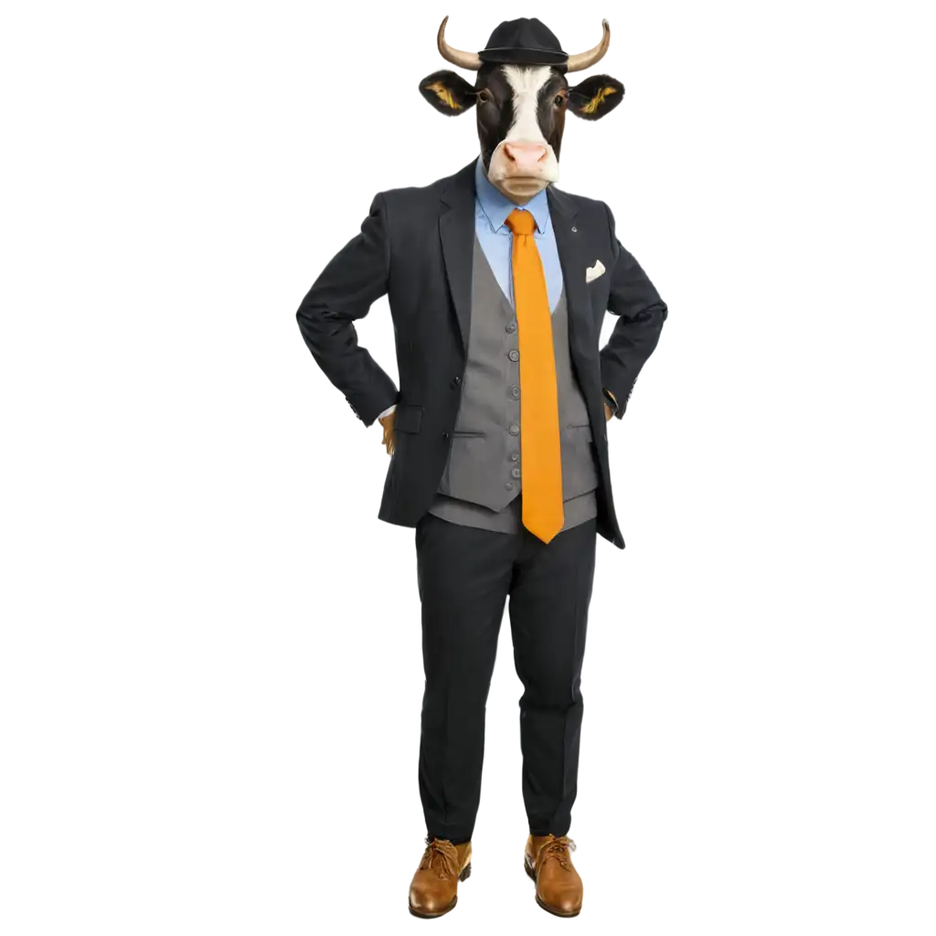 WellDressed-Cow-PNG-Image-Stylish-Illustration-of-a-Fashionable-Bovine