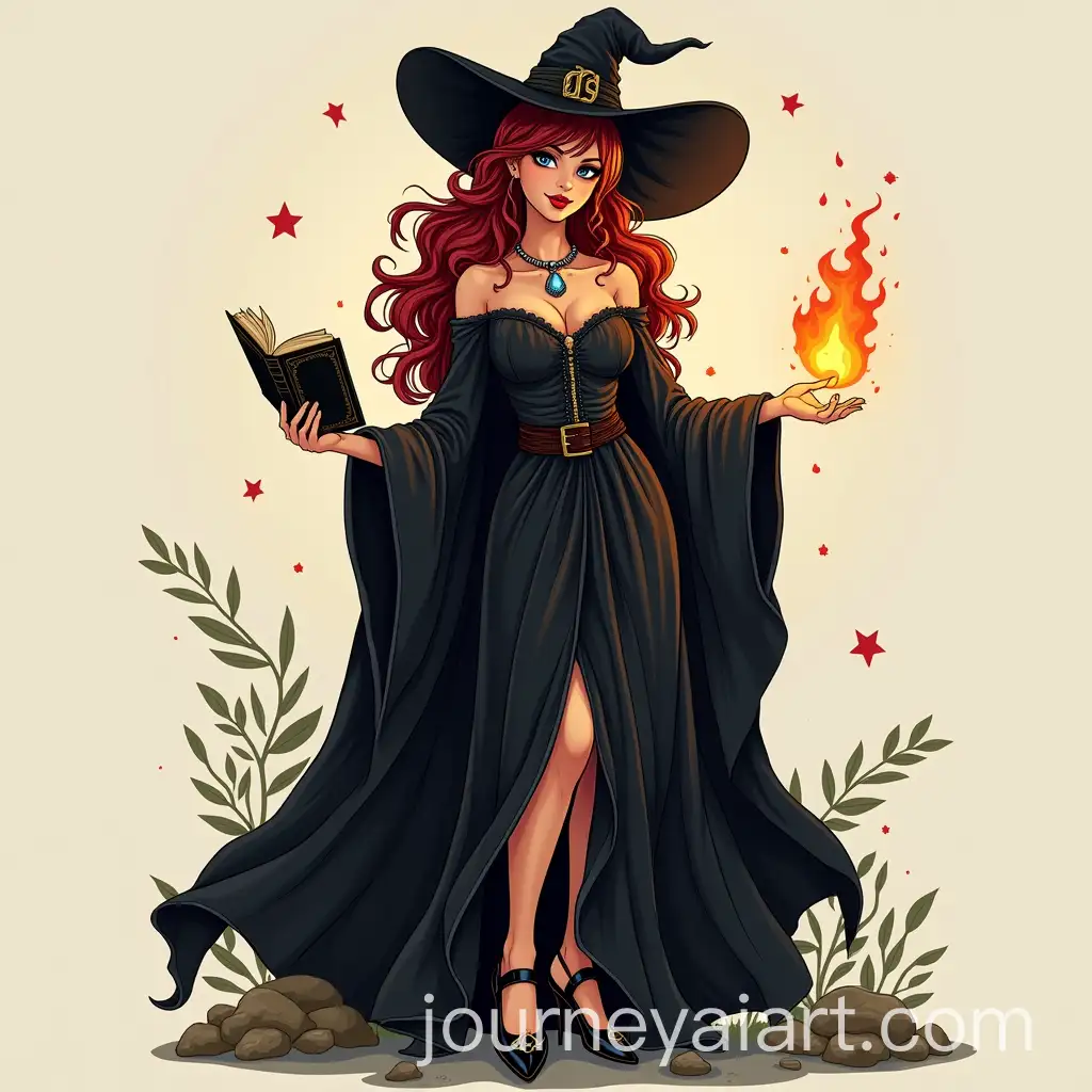 Beautiful-Witch-Practicing-Witchcraft-with-Crystals-and-Fire