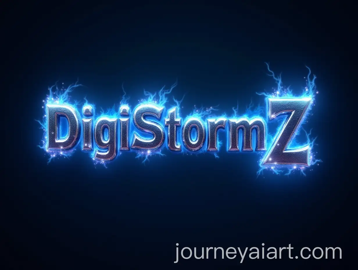DigiStormZ-Shiny-Metal-Chrome-Text-with-Electric-Blue-Lightning-Effects