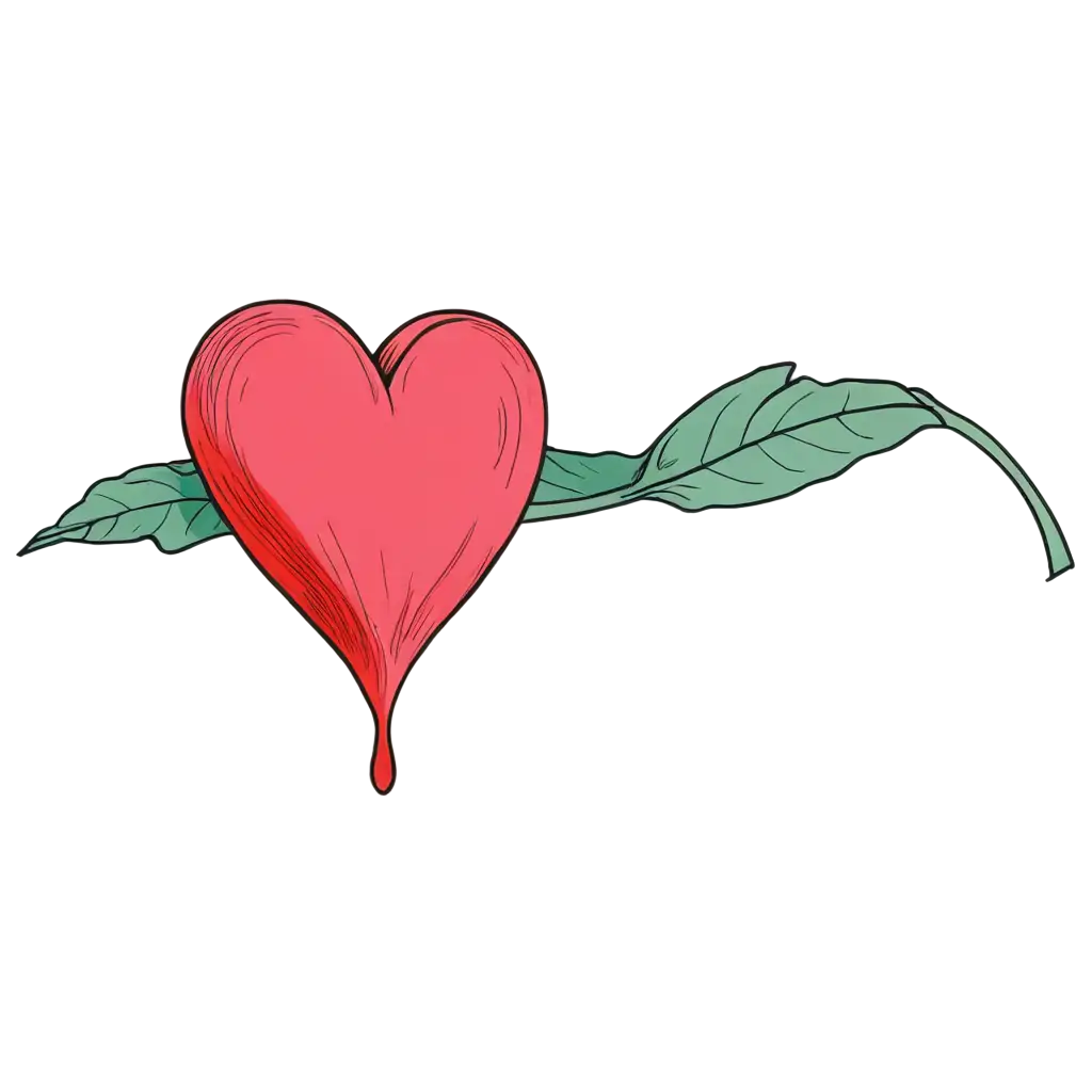 PNG-Image-of-a-Bleeding-Heart-with-Cel-Shading-and-Bold-Lineart-Perfect-for-HighQuality-Visuals