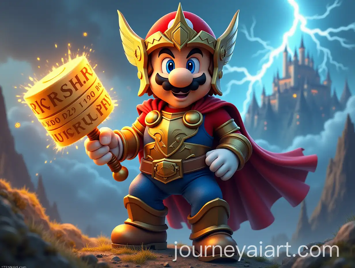 Mario-Bros-Transformed-into-Thunder-God-Battling-Bowser-in-Asgard