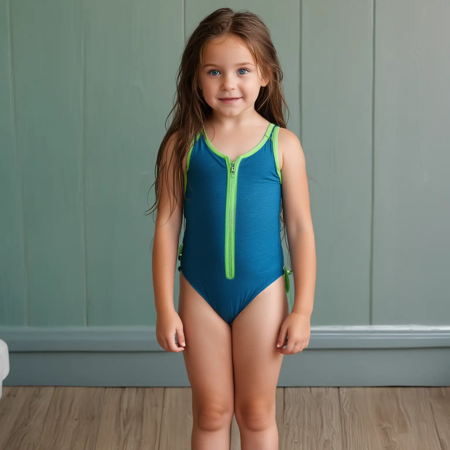 Young-Girl-in-Blue-Swimsuit-Standing-in-Beach-Changing-Room