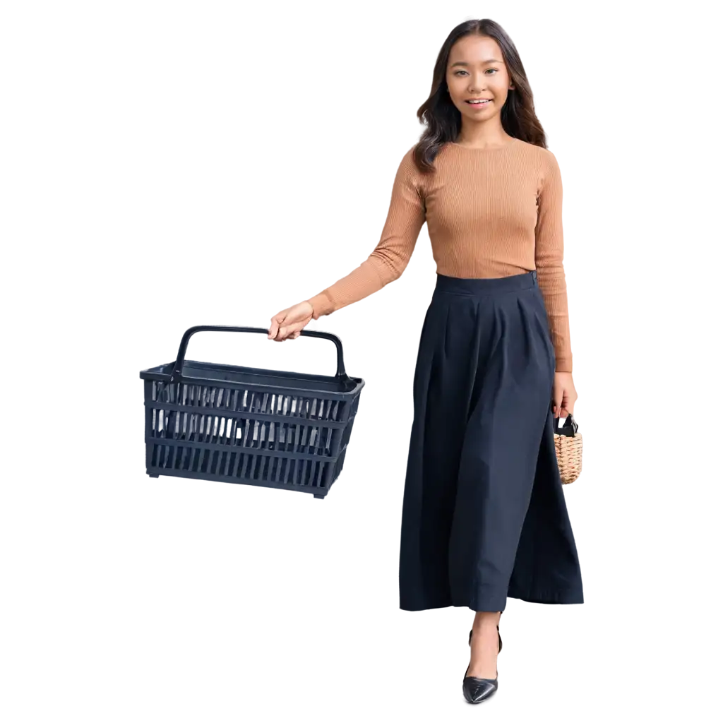 Beautiful-Indonesian-Woman-Carrying-a-Shopping-Basket-PNG-HighQuality-Image-for-Versatile-Use