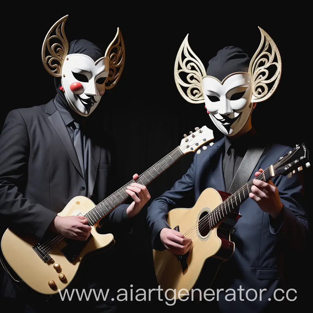 Duet-of-Guitarists-in-Masks