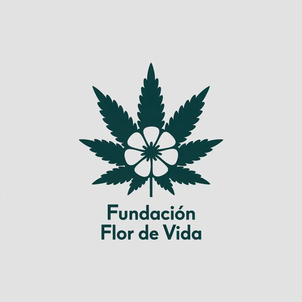 LOGO Design for Fundacin Flor de Vida Minimalistic Cannabis Flower with Regular Flower Inside for Nonprofit Industry