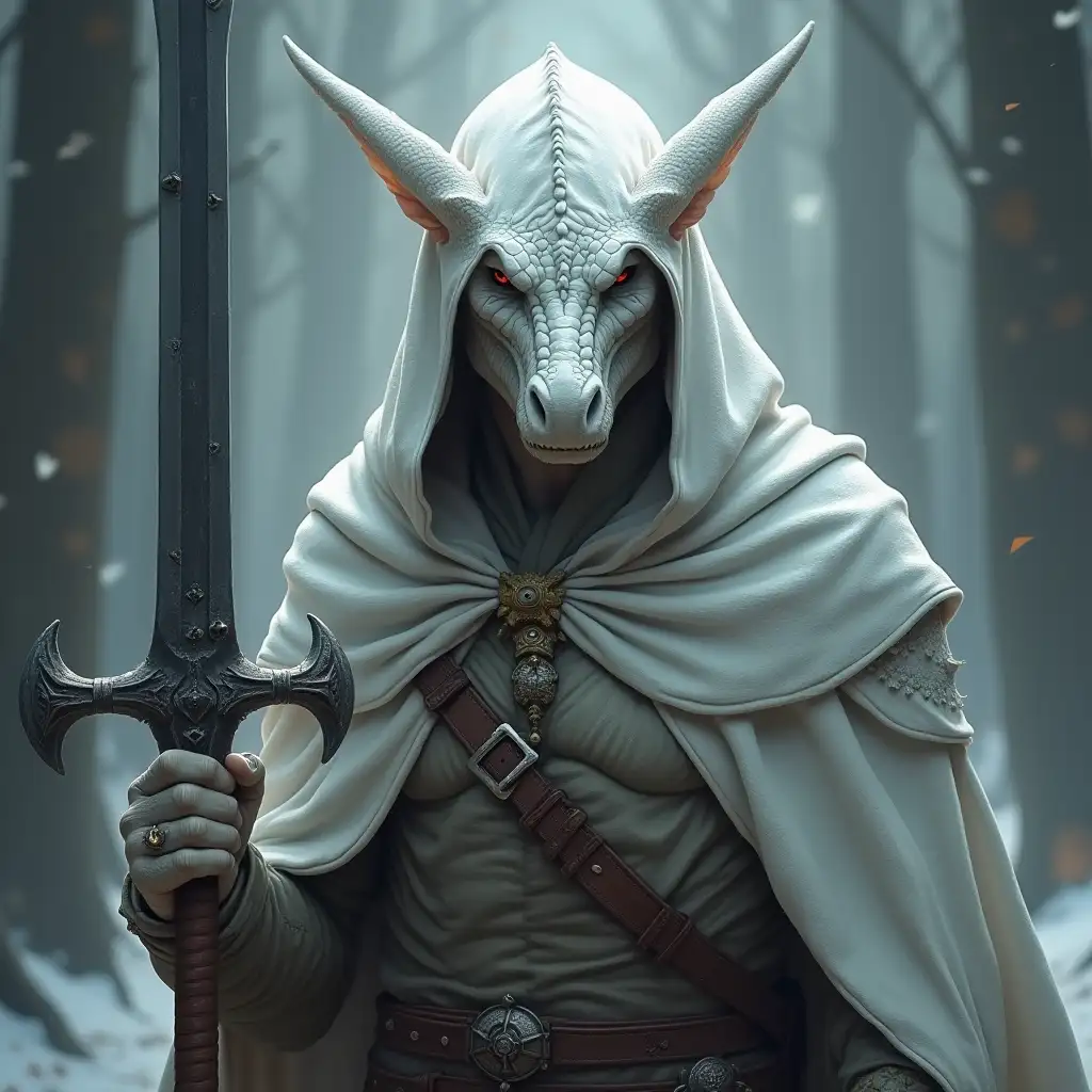White-Dragonborn-in-Hooded-Robe-DnD-Dark-Fantasy-Character