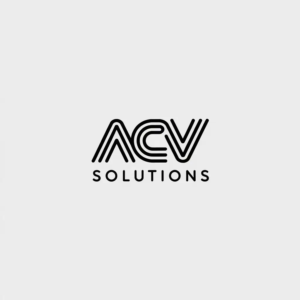 LOGO Design For ACV SOLUTIONS Minimalistic ACV Symbol for Education Industry