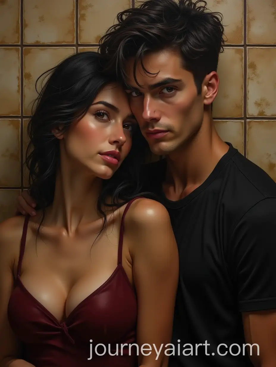 Couple-in-Intimate-Moment-at-Tiled-Pub-on-Autumn-Evening